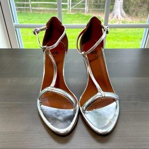 Brand New Silver H&M T-Strap Heels